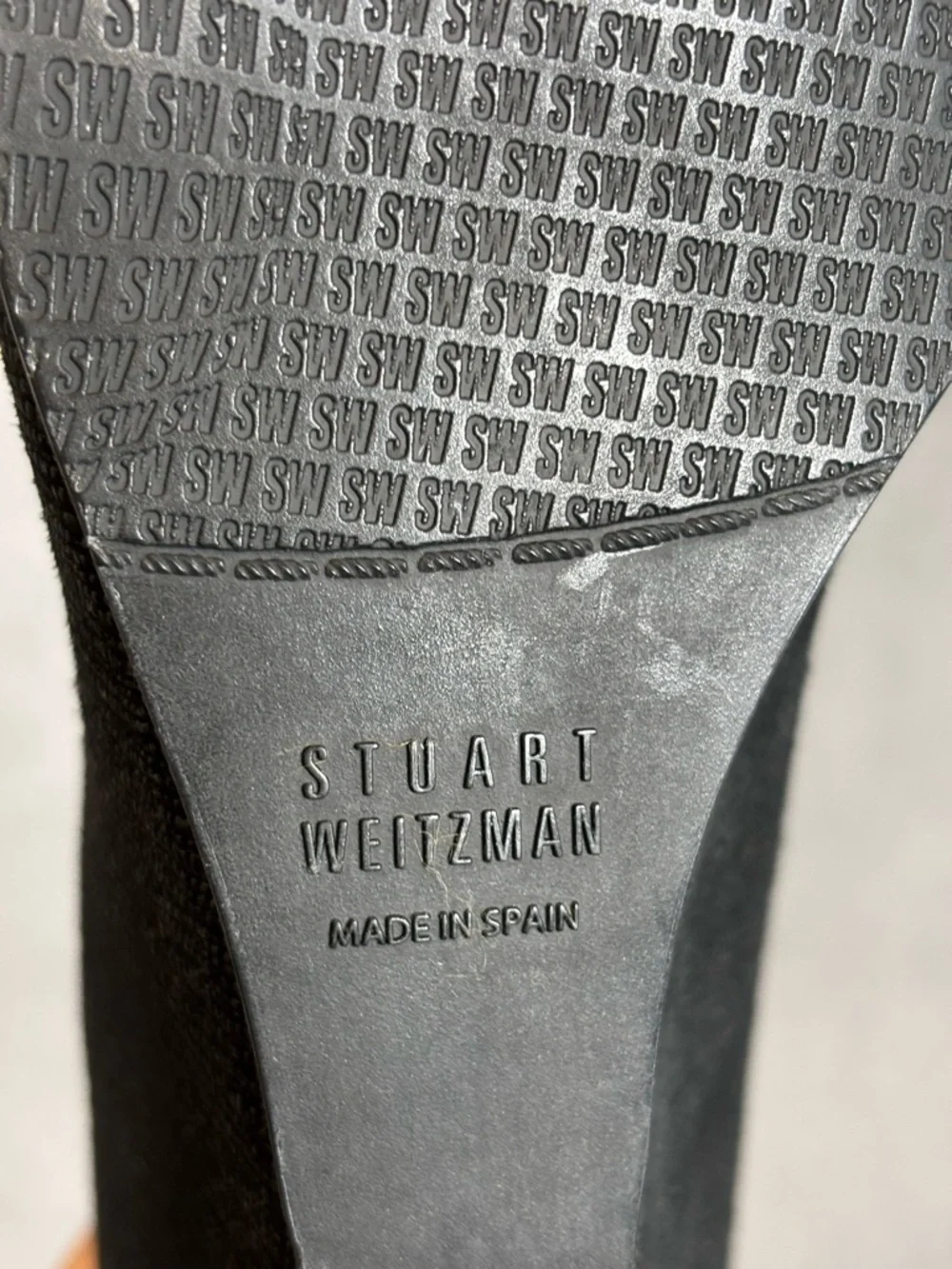 Stuart Weitzman Bucalina Textured Buckle Wedge Shoes-Black-Women Size 6.5 - Picture 11 of 11